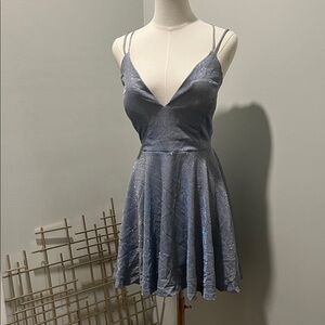 Windsor Shimmering Silver Mini Dress